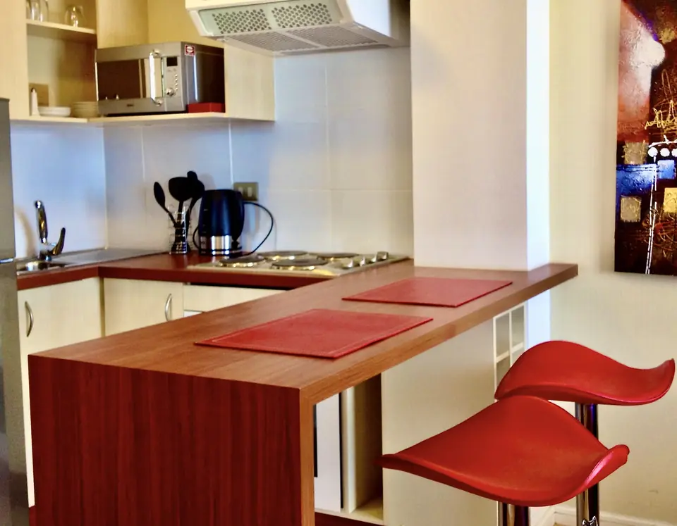 Sala de estar del departamento amoblado en Rancagua centro